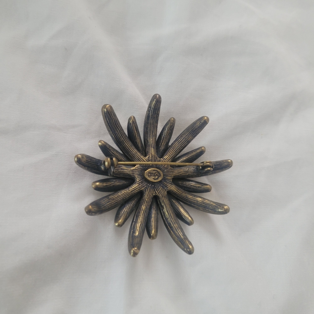 Premier Designs Gold and Black Starburst Brooch
